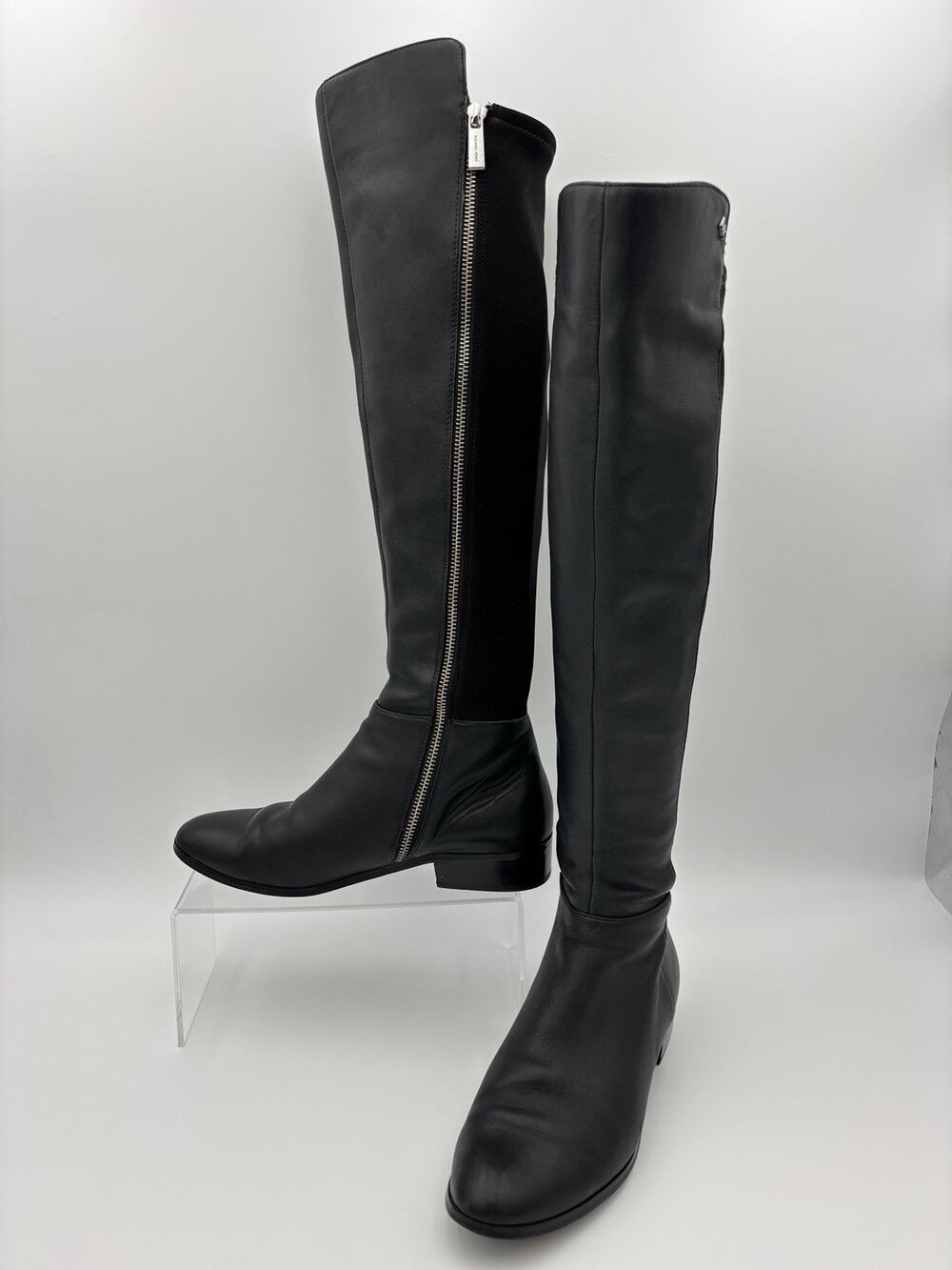 Michael Kors Bromley Over the Knee Boots Black Leather Stretch 38 / 8